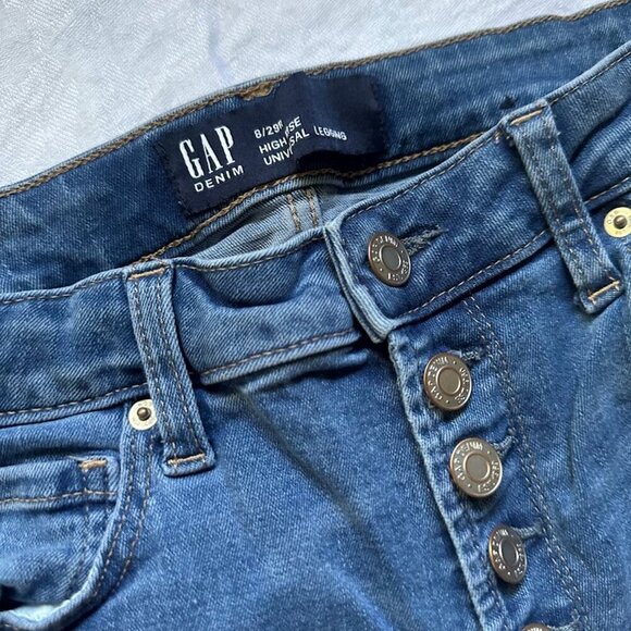GAP Denim High Rise Universal Legging Jeans, Medium Blue, Size 8 / 29 R, Jegging - Picture 2 of 14